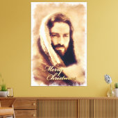Prettig kerstfeest liefde Jezus ingepakt canvas Afdruk (Insitu (Woonkamer))