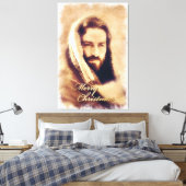 Prettig kerstfeest liefde Jezus ingepakt canvas Afdruk (Insitu (Slaapkamer))