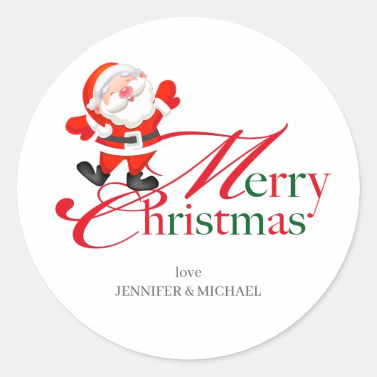 Prettig kerstfeest liefde ronde sticker (Voorkant)