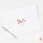 Prettig kerstfeest liefde ronde sticker (Envelop)