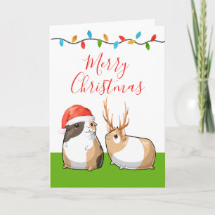 Prettig kerstfeest Lieve Cavia's Kerstman Rendier Feestdagen Kaart