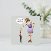 Prettig kerstfeest lieve elf feestdagenkaart (Staand voorkant)
