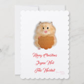 Prettig kerstfeest, lieve hamster met biscuit kaart (Voorkant)