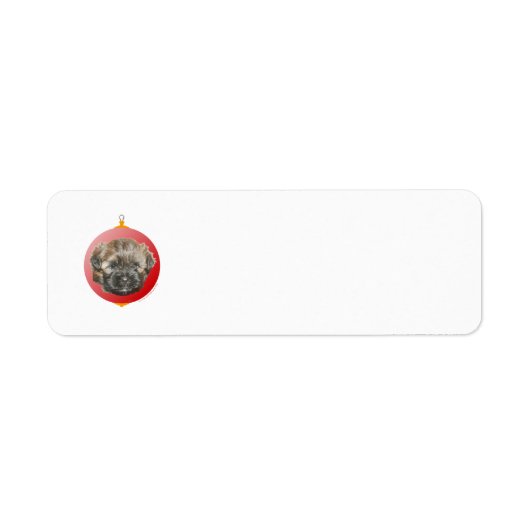 Prettig kerstfeest, lieve kleine geredde hond etiket (Voorkant)
