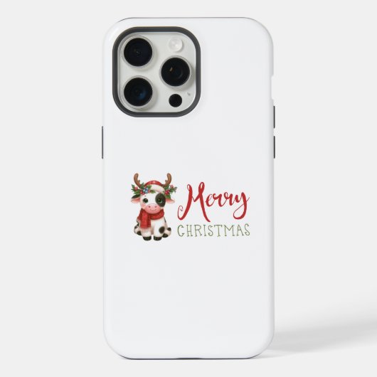 Prettig kerstfeest, lieve koe iPhone hoesje (Achterkant)