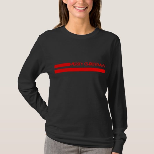 PRETTIG KERSTFEEST LIJNEN T-SHIRT (Voorkant)
