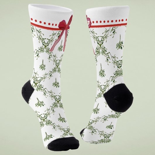 Prettig Kerstfeest Lint Rode Strik Sokken