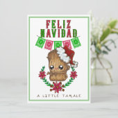 Prettig Kerstfeest - Little Tamale Spaanse/Engelse Feestdagenkaart (Staand voorkant)