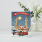 Prettig kerstfeest Londen Thema Briefkaart (Staand voorkant)