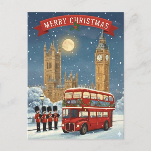 Prettig kerstfeest Londen Thema Briefkaart (Voorkant)