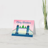 Prettig kerstfeest Londen Tower Bridge Kaart (Voorkant)