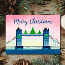 Prettig kerstfeest Londen Tower Bridge