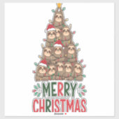 Prettig kerstfeest luiaard boom sticker (Vel)