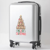 Prettig kerstfeest luiaard boom sticker (Koffer)