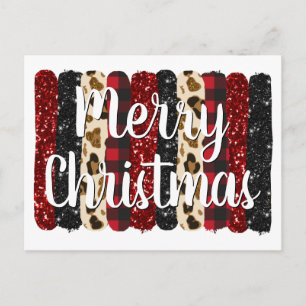 Prettig kerstfeest Luipaard Glitter Glampenseelstr Feestdagenkaart