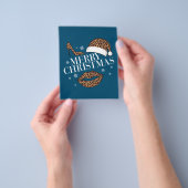 Prettig kerstfeest luipaardprint dames flyer (Hand)