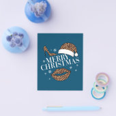 Prettig kerstfeest luipaardprint dames flyer (Enkel)