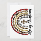 Prettig kerstfeest Luipaardprint Kruis Feestdagenkaart (Voorkant)
