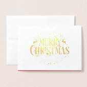 Prettig kerstfeest Luxe Goud Folie Kaarten (Voorkant met envelop)
