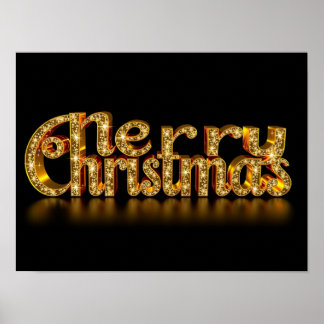 Prettig kerstfeest Luxe typografie poster papier H