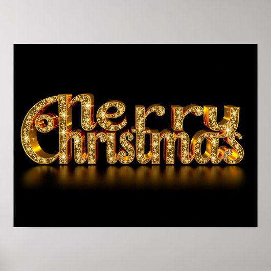 Prettig kerstfeest Luxe typografie poster papier H (Voorkant)