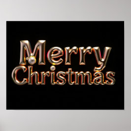 Prettig kerstfeest Luxe typografie poster papier H
