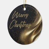 Prettig kerstfeest Luxe Zwart en Goud Keramisch Ornament (Links)