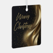 Prettig kerstfeest Luxe Zwart Goud Metalen Ornament (Voorkant Rechts)