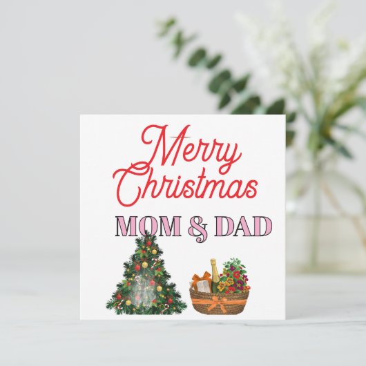 Prettig kerstfeest MA en PA   Kaart (Staand voorkant)