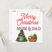 Prettig kerstfeest MA en PA   Kaart (Voorkant / Achterkant in situ)