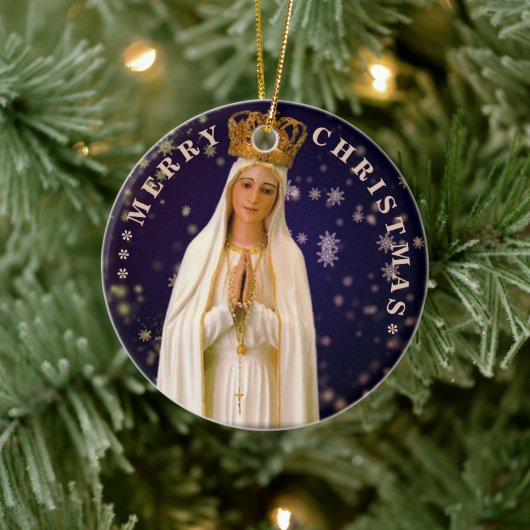 Prettig kerstfeest | Maagd Maria | Keramische kers Keramisch Ornament (Boom)