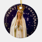 Prettig kerstfeest | Maagd Maria | Keramische kers Keramisch Ornament (Voorkant)