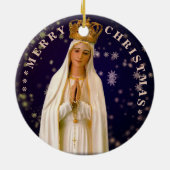 Prettig kerstfeest | Maagd Maria | Keramische kers Keramisch Ornament (Achterkant)