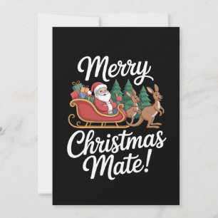 Prettig kerstfeest maat Santa slee kangoeroe Kerst Kaart