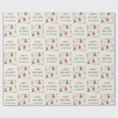 Prettig Kerstfeest Maatwerk Naam Kerstmis Cadeaupapier (Vlak)