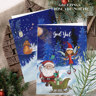Prettig Kerstfeest Magische Kerstman Elf & Sinterk Feestdagen Kaart