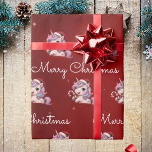 Prettig kerstfeest Magische scharlaken kerst-unico Cadeaupapier