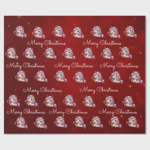 Prettig kerstfeest Magische scharlaken kerst-unico Cadeaupapier