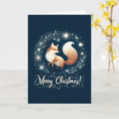 Prettig kerstfeest - Magische Vos Kaart (Gele Bloem)