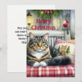 Prettig kerstfeest Maine Coon Kat Vakantie  Feestdagenkaart (Voorkant / Achterkant)