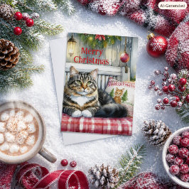 Prettig kerstfeest Maine Coon Katten Kerst Feestdagenkaart