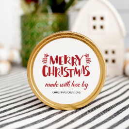 Prettig Kerstfeest Maken met Liefde Ronde Sticker