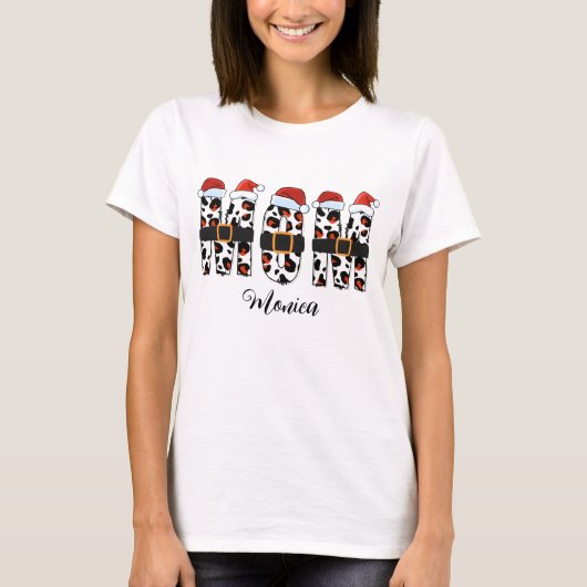 prettig kerstfeest mama Persoonlijke naam T-shirt (Voorkant)