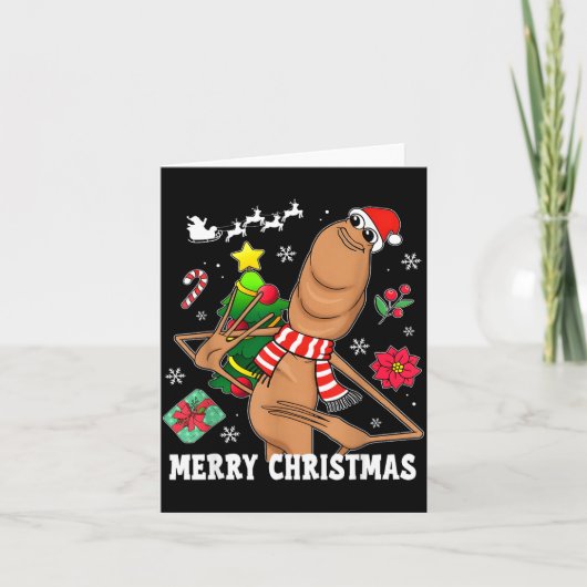 Prettig kerstfeest Marcus The Worm Grappig Ontspoo Kaart (Voorkant)