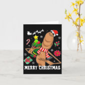 Prettig kerstfeest Marcus The Worm Grappig Ontspoo Kaart (Gele Bloem)