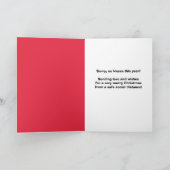 Prettig kerstfeest maretak kat met mondkapje humor feestdagen kaart (Binnen)