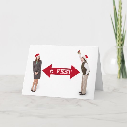 Prettig kerstfeest maretak mensen Coronavirus humo Kaart (Voorkant)