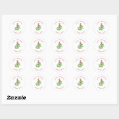 Prettig kerstfeest maretak pasgetrouwd ronde sticker (Vel)