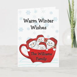 Prettig Kerstfeest Marshmallow Familie Persoonlijk Kaart