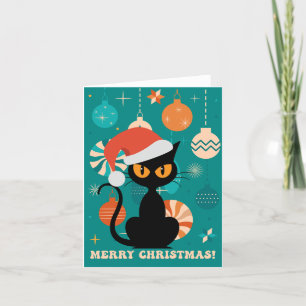 Prettig kerstfeest MCM Zwarte Kat Feestdagen Kaart